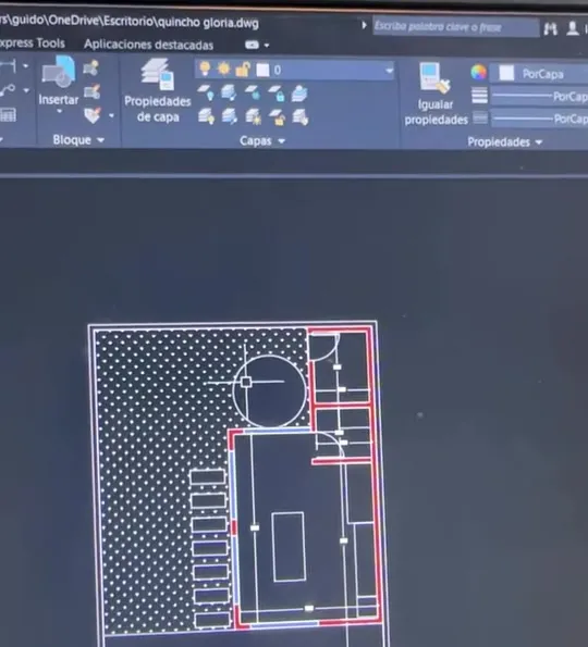 Proyecto de un quincho dibujado en software de arquitectura