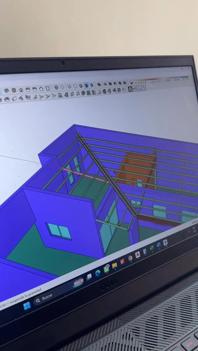 Modelo 3D de una vivienda en software de diseño